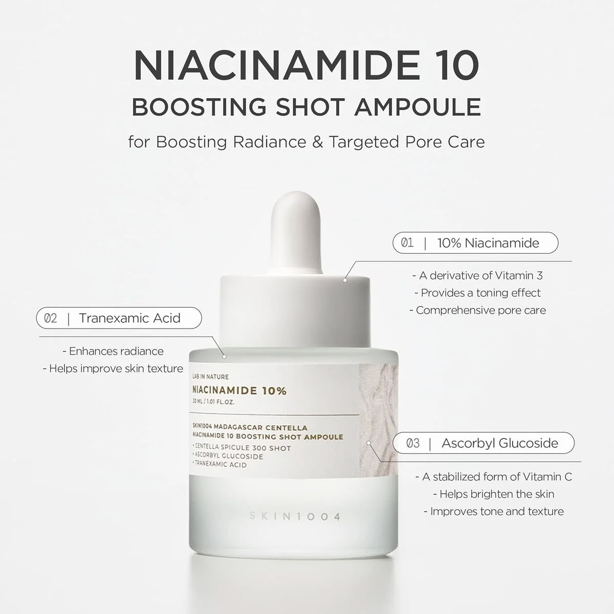 SKIN1004 Niacinamide 10 Boosting Shot -High-Power Brightening Ampoule Serum